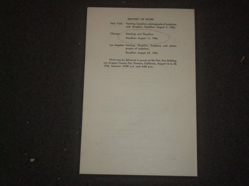 1956 CONTEMPORARY ARTS OF U.S. EXHIBITION PROGRAM - J 6393