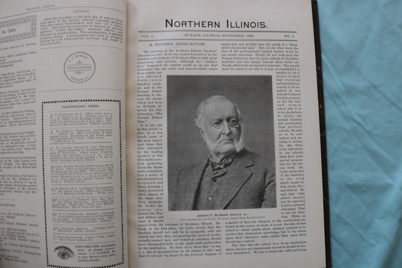 1899-1900 NORTHERN ILLINOIS STATE NORMAL SCHOOL - BOUND VOLUME #1 - KD 9649