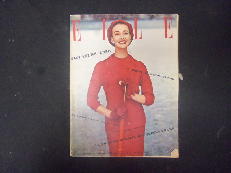 1955 NOVEMBER 21 FRENCH ELLE MAGAZINE - NICE COVER, PHOTOS & ADS - ST 4092
