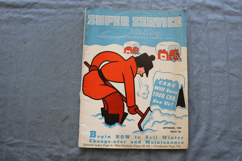 1950 SEP SUPER SRICE STATION MAGAZINE - CARE WILL SAVE YOUR CAR COVER - SP 5397Q