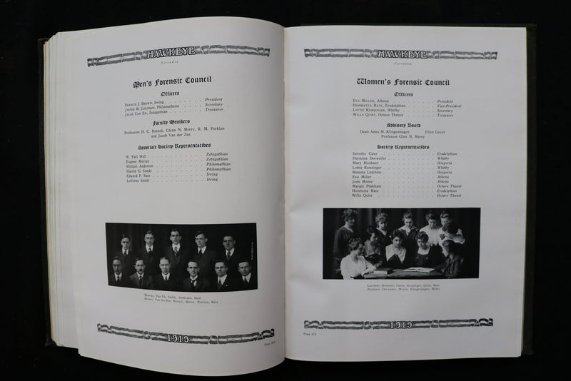 1919 THE HAWKEYE UNIVERSITY OF IOWA YEARBOOK - IOWA CITY, IOWA - YB 3536
