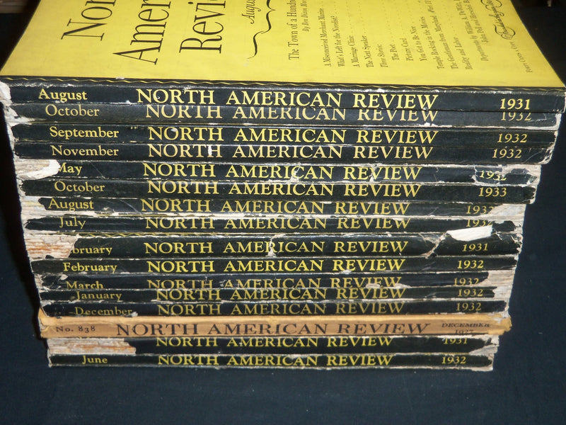 1927-1933 NORTH AMERICAN REVIEW MAGAZINE LOT OF 16 ISSUES -NICE ARTICLES- WR 560