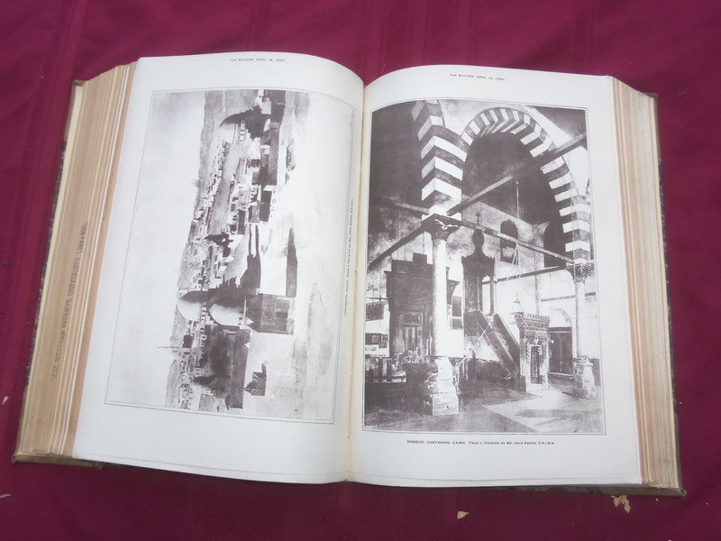1920 JAN-DEC THE BUILDER U. K. MAGAZINE BOUND VOLUMES - 2 VOLS - FOLD OUTS- C 30