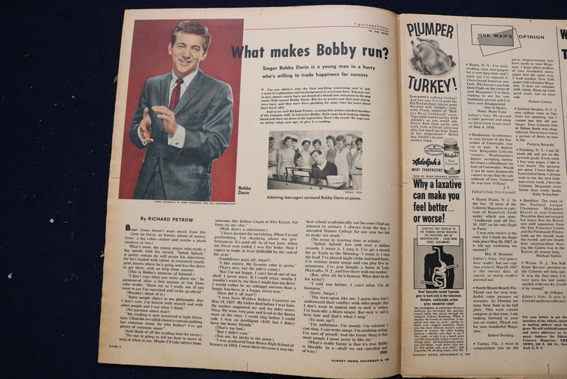 1958 NOVEMBER 16 SUNDAY NEWS COLOROTO MAGAZINE-KATHRYN GRAYSON-FOOTBALL- E 23184