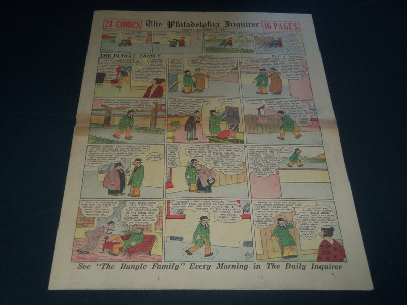 1929 DECEMBER 8 PHILADELPHIA INQUIRER SUNDAY COLOR COMIC SECTION - NT 7609