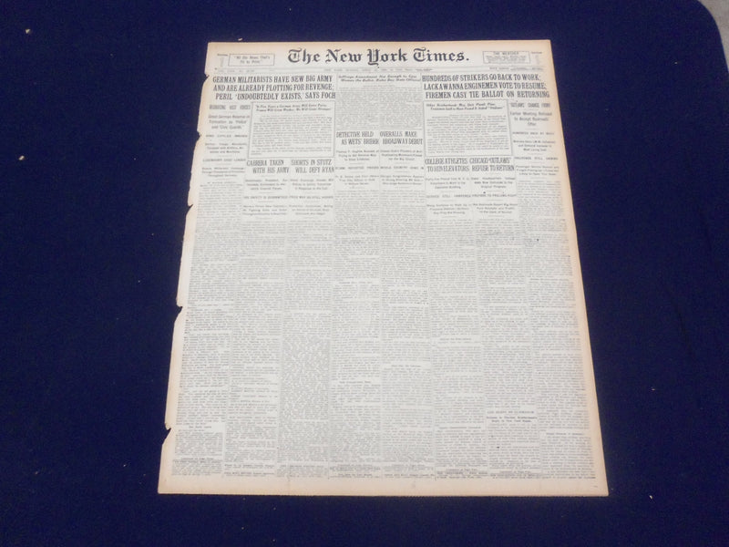 1920 APRIL 18 NEW YORK TIMES - LACKAWANNA ENGINEMEN VOTE TO RESUME - NT 8301