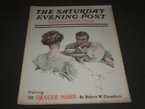 1909 JULY 17 THE SATURDAY EVENING POST MAGAZINE - HARRISON FISHER COVER - SP 947
