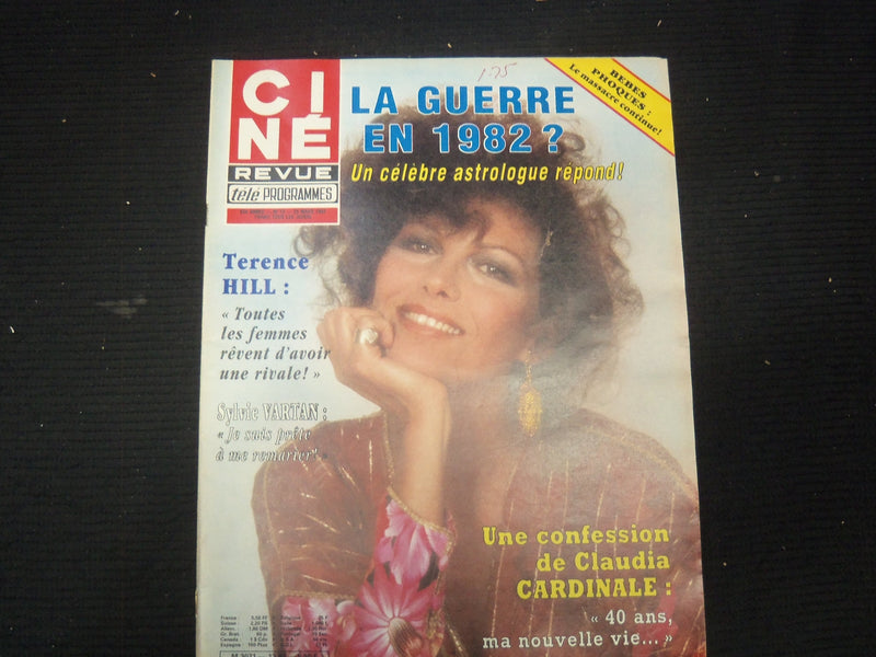 1982 MARCH 25 CINE REVUE FRENCH MAGAZINE - CLAUDIA CARDINALE COVER - E 24787