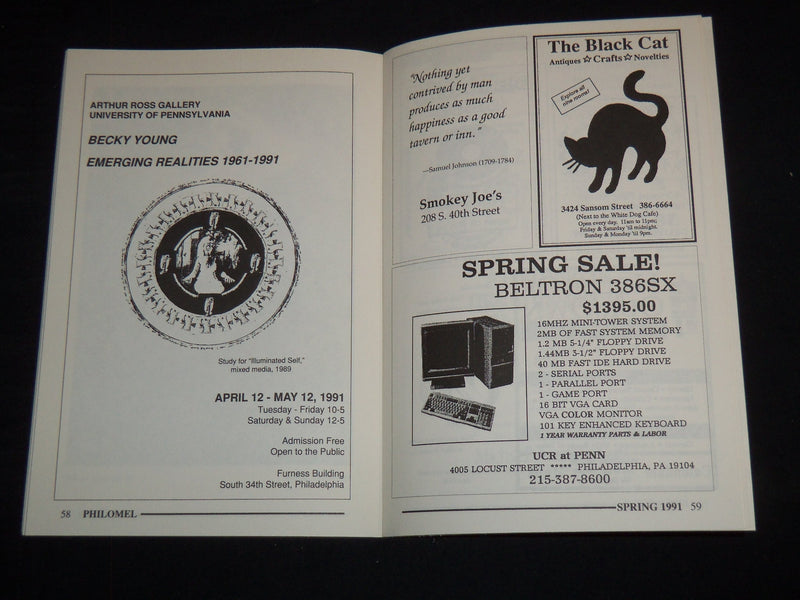1991 SPRING PHILOMEL LITERARY MAGAZINE LOT OF 2 COPIES - VOLUME 26 - J 8926