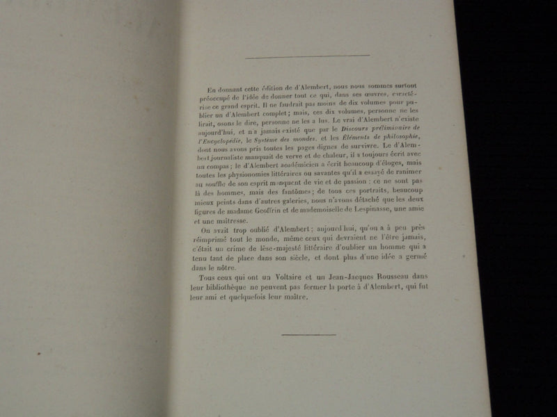 1853 OEUVRES DE D'ALEMBERT HARDCOVER BOOK BY CONDORCET - KD 7706