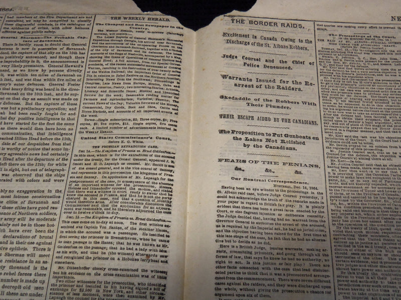 1864 DECEMBER 16 NEW YORK HERALD NEWSPAPER - SHERMAN - NASHVILLE - NP 4252R