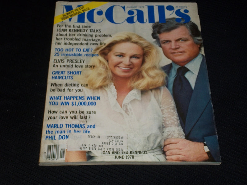1978 AUGUST MCCALL'S MAGAZINE - JOAN & TED KENNEDY FRONT COVER - E 706