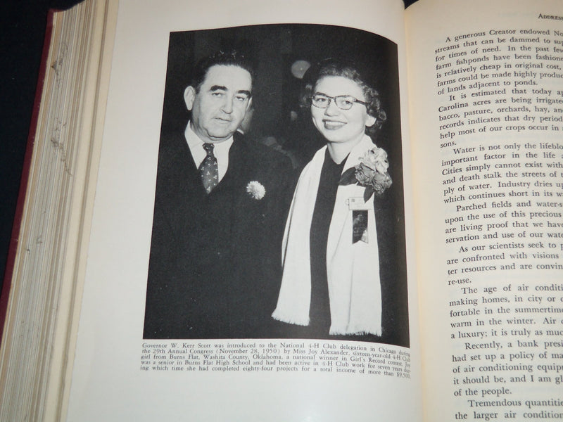 1957 PUBLIC ADDRESSES LETTERS OF WILLIAM KERR SCOTT HARDCOVER BOOK - KD 4670O