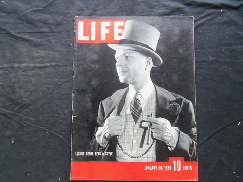 1939 JANUARY 16 LIFE MAGAZINE - LUCIUS BEEBE SETS A STYLE - L 113