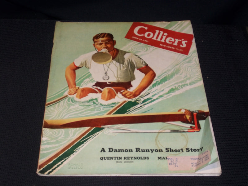 1941 JUNE 28 COLLIER'S MAGAZINE NICE FRONT COVER & ADS - E 4351