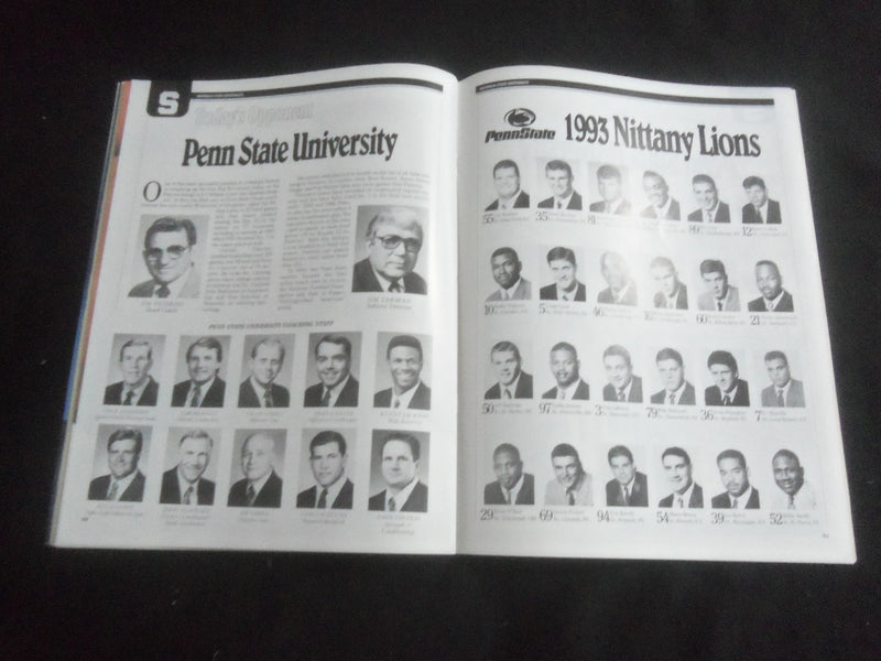 1993 NOVEMBER 27 FOOTBALL PROGRAM - MICHIGAN STATE VS PENN STATE UNIV - B 5533R