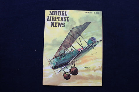 1956 JANUARY MODEL AIRPLANE NEWS MAGAZINE - PFALZ D-12 COVER - E 11515