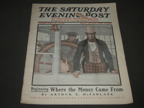 1904 FEBRUARY 27 THE SATURDAY EVENING POST MAGAZINE - ILLUSTRATED COVER - SP 454