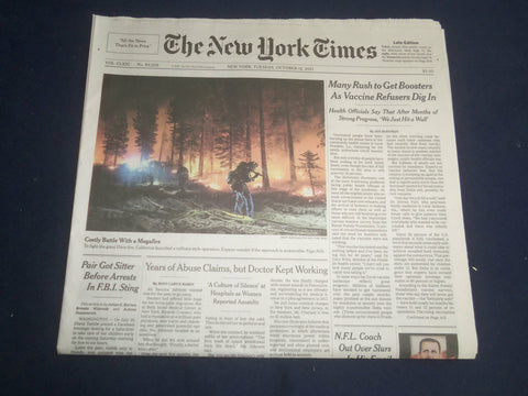 2021 OCT 12 NEW YORK TIMES-MANY RUSH TO GEWT BOOSTERS AS VACCINE REFUSERS DIG IN