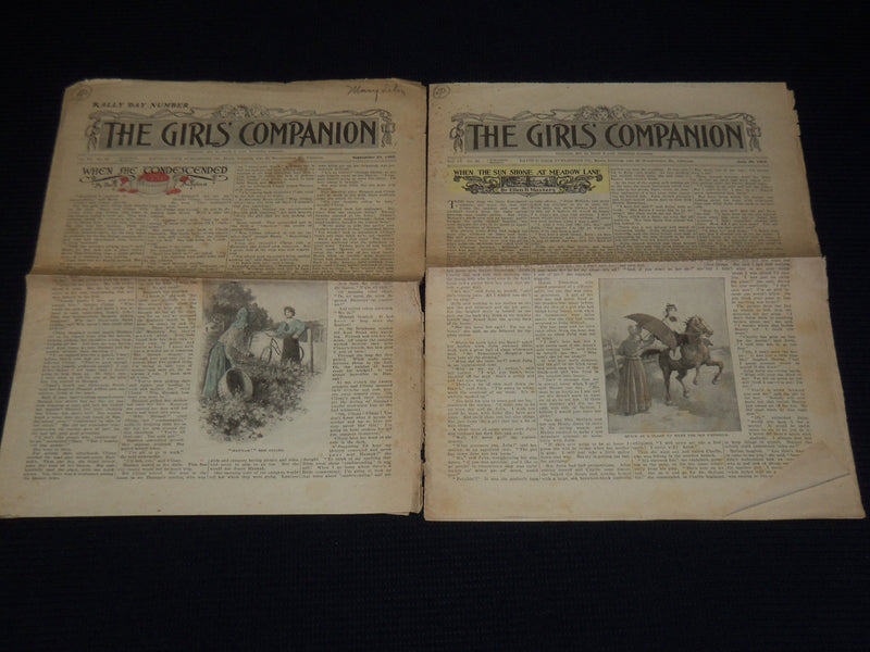 1907 THE GIRLS' COMPANION NEWSPAPER LOT OF 5 ISSUES - K 568