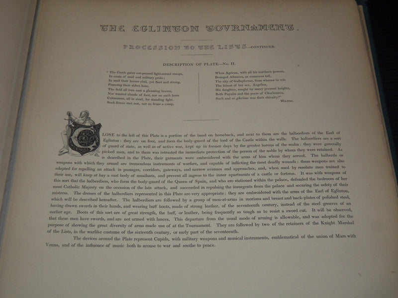 1843 THE EGLINTON TOURNAMENT VOLUME - LONDON - GREAT PLATES - Z 255