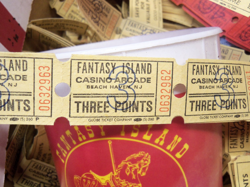 FANTASY ISLAND CASINO ARCADE TICKETS + TOKENS - LONG BEACH ISLAND NJ - LBI - #16