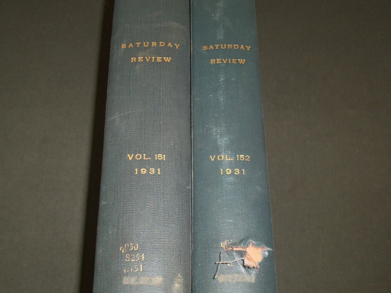 1931 SATURDAY REVIEW 2 BOUND VOLUMES - COMPLETE YR- PUBLISHED IN LONDON - R 1109