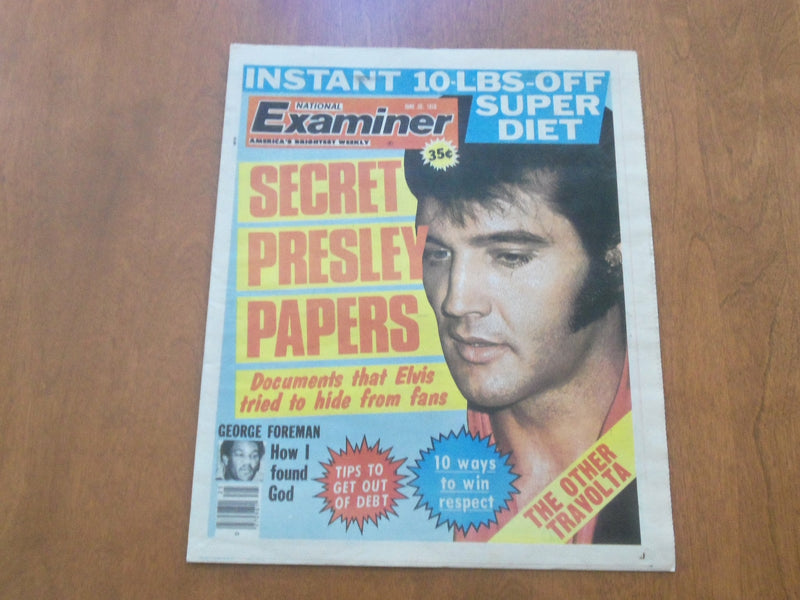 1978 JUNE 20 NATIONAL EXAMINER NEWSPAPER - SECRET ELVIS PRESLEY PAPERS - NP 4727