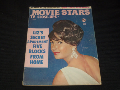 1960 OCTOBER MOVIE STARS TV CLOSE-UPS MAGAZINE - LIZ TAYLOR COVER - E 16279