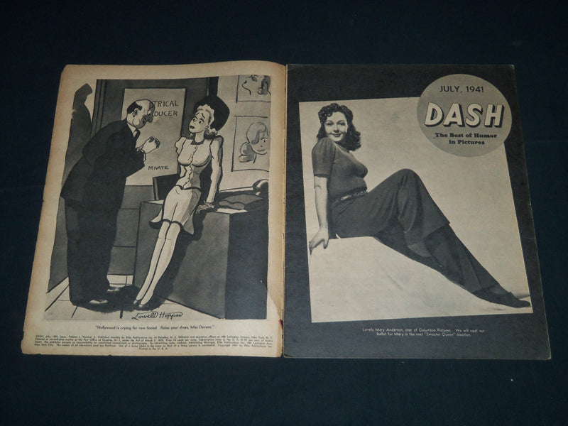 1941 JULY DASH HUMOR MAGAZINE VOLUME 1 NO. 2 - LUCIA CARROLL COVER - B 6457