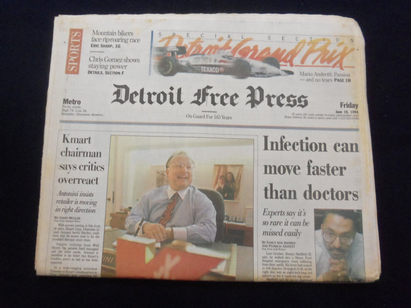 1994 JUNE 10 DETROIT FREE PRESS NEWSPAPER - ANTONINI KMART CHAIRMAN - NP 7234