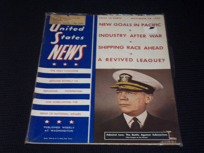 1943 NOVEMBER 26 UNITED STATES NEWS MAGAZINE - ADMIRAL LOW COVER - E 3547