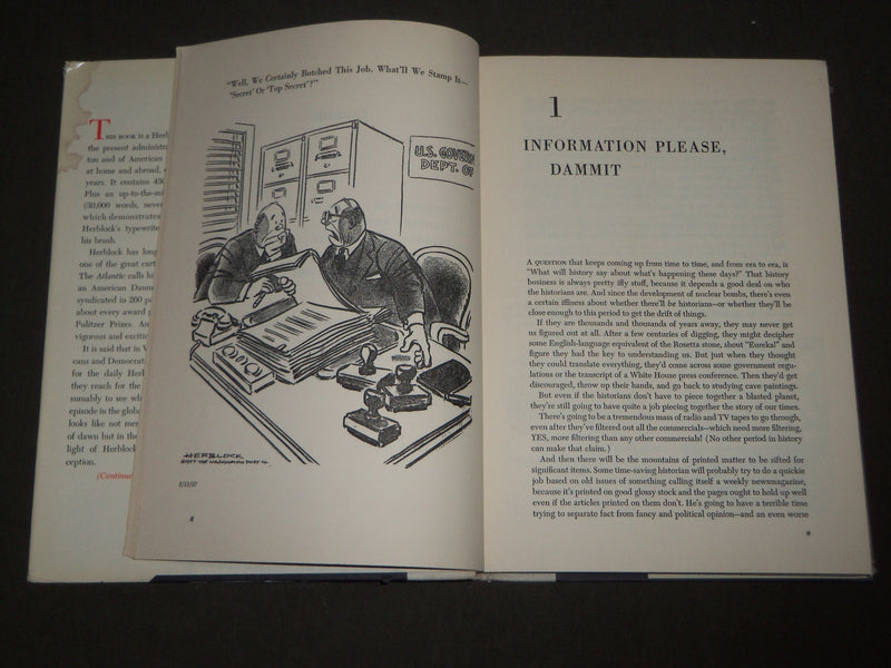 1958 HERBLOCK'S SPECIAL FOR TODAY BY HERBERT BLOCK BOOK -FIRST PRINTING- KD 4725
