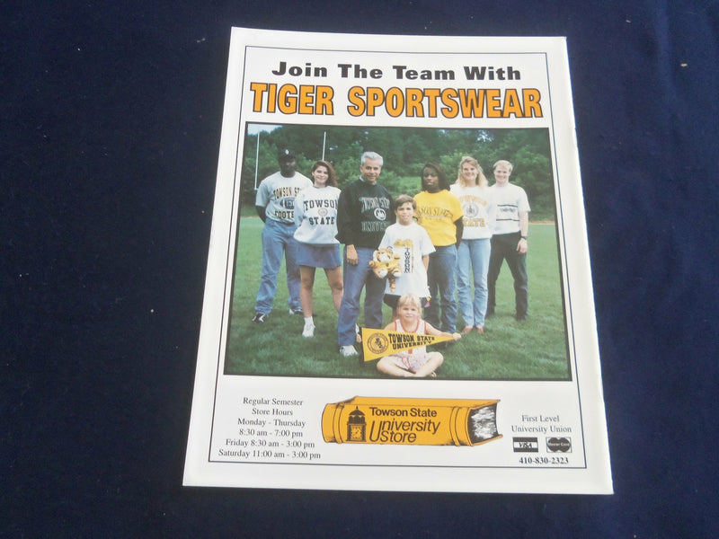 1995 OCTOBER 21 TOWSON STATE UNIV VS BUCKNELL UNIV FOOTBALL PROGRAM - ST 5883P