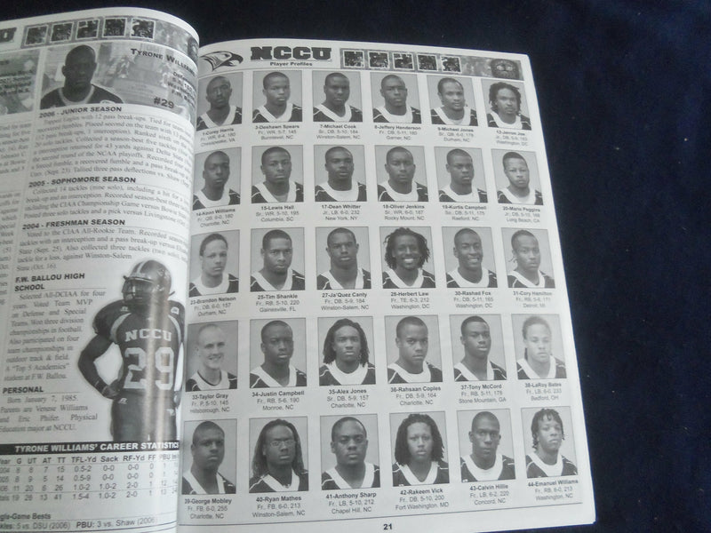 2007 NORTH CAROLINA CENTRAL UNIVERSITY EAGLES YEARBOOK - SP 1216D