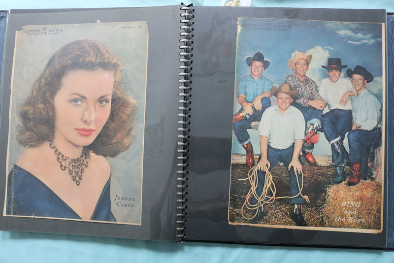 MOVIE STAR COLOROTO MAGAZINE SCRAPBOOK -CLAUDETTE COLBERT-PERRY COMO-CROSBY - #9