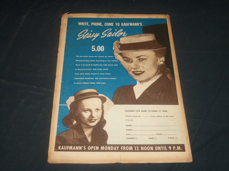 1945 MARCH 25 THE PITTSBURGH PRESS SUNDAY ROTO SECTION - ALIQUIPPA - NP 4460