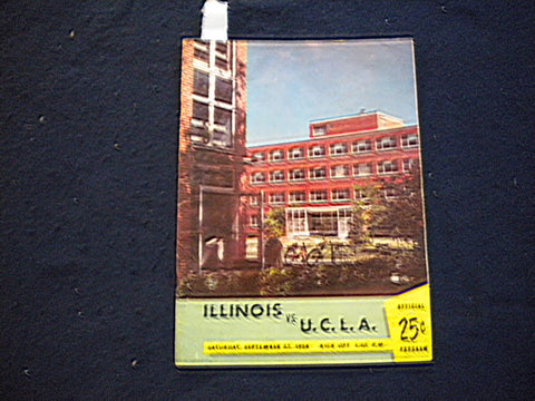 1958 SEPTEMBER 27 FOOTBALL PROGRAM - UNIV. OF ILLINOIS VS UCLA - SP 3624M