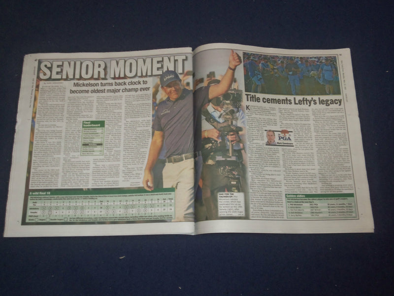 2021 MAY 24 NEW YORK POST NEWSPAPER-PHIL MICKELSON OLDEST 2 WIN PGA CHAMPIONSHIP