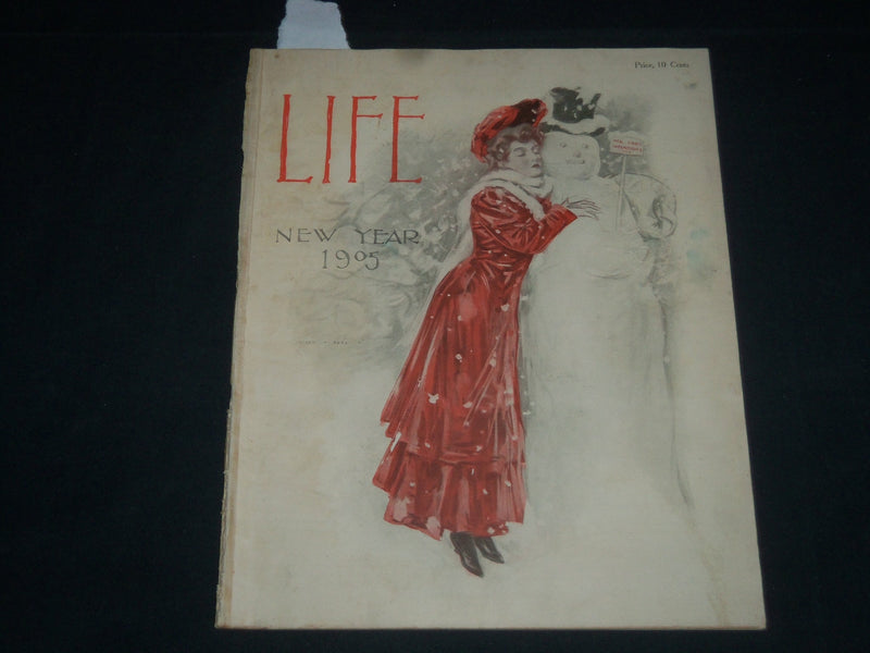 1905 JANUARY 5 LIFE MAGAZINE - JAMES M. FLAGG ILLUSTRATION - NEW YEAR - B 6161