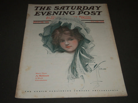 1909 JULY 24 THE SATURDAY EVENING POST MAGAZINE - HARRISON FISHER COVER - SP 948