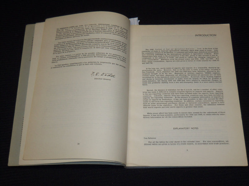 1948 YEARBOOK OF FOOD AND AGRICULTURE STATISTICS - TRADE - COMMERCE - KD 4505D