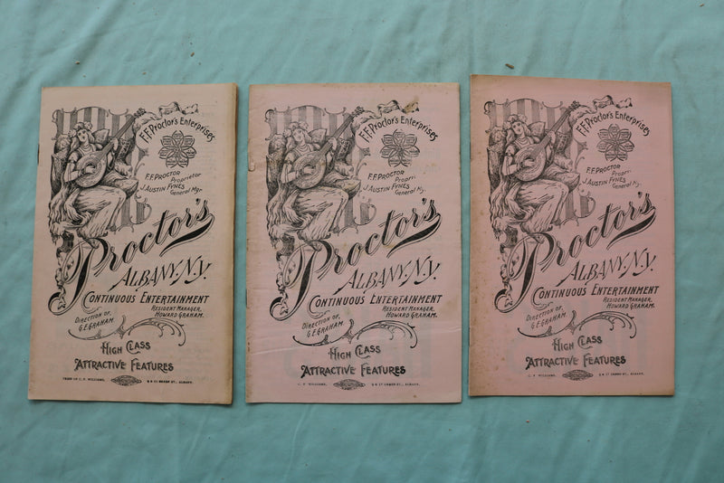1900'S PROCTOR'S ALBANY THEATRE PROGRAMS - LOT OF 30 - O 3724