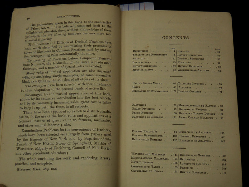 1880 GREENLEAF'S NEW PRACTICAL ARITHMETIC BOOK BY BENJAMIN GREENLEAF - K 2593