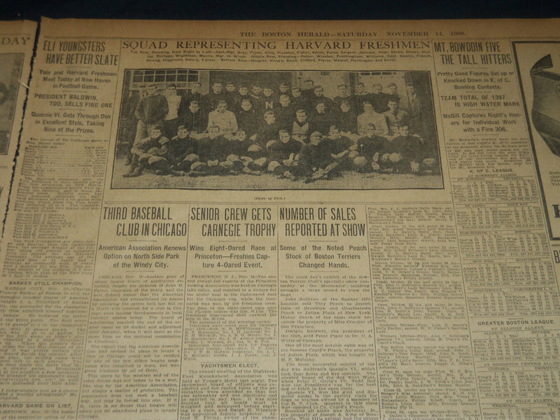 1908 NOVEMBER THE BOSTON HERALD - DARTMOUTH SURE OF BEATING HARVARD - BH 223