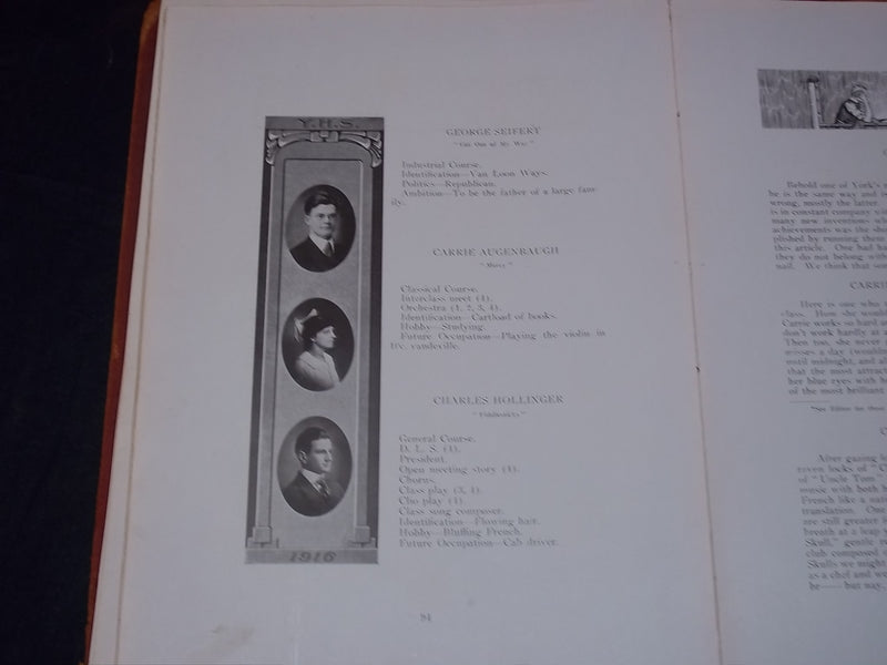 1916 THE REMINISCENCE YORK HIGH SCHOOL YEARBOOK - YORK, PENNSYLVANIA - YB 1942