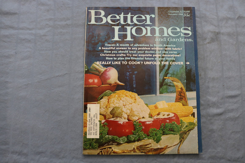 1966 NOVEMBER BETTER HOMES AND GARDENS MAGAZINE - LIKE TO COOK COVER - E 9693