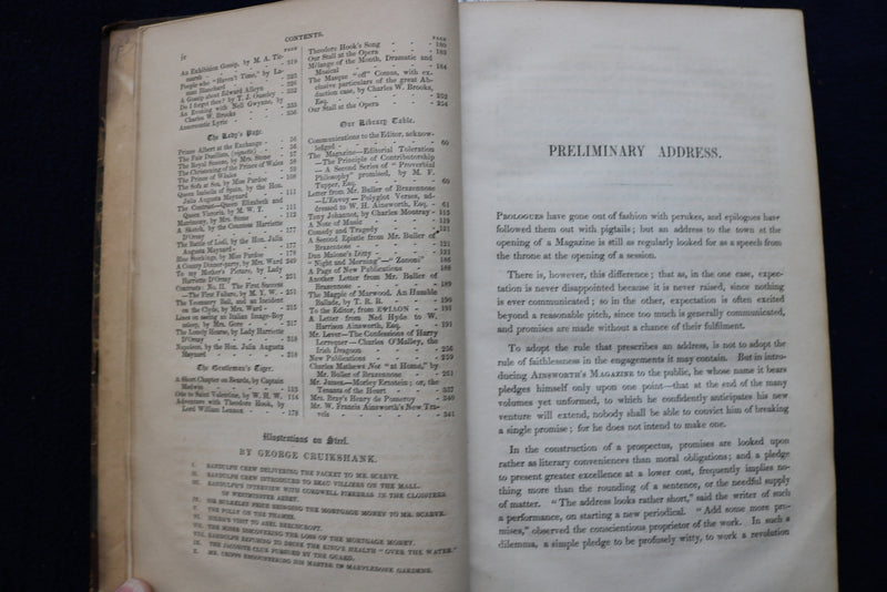 1872 AINSWORTH'S MAGAZINE, VOLUME I HARDCOVER BOOK BY WILLIAM AINSWORTH- KD 9455