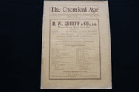 1922 JUNE 17 THE CHEMICAL AGE MAGAZINE - R.W. GREEFF & CO. COVER - SP 4924B