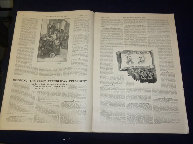 1899 AUGUST 5 THE SATURDAY EVENING POST MAGAZINE-THOMAS B. REED, SPEAKER- B 6712